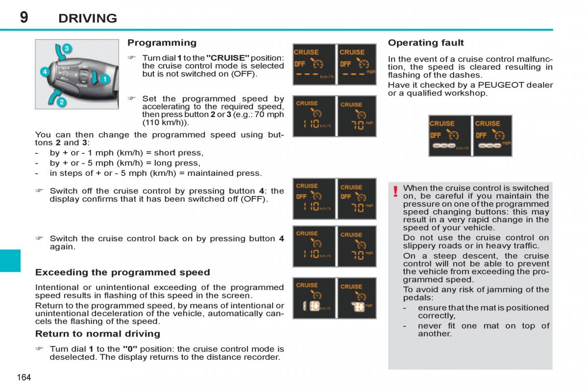 Peugeot 308 SW I 1 owners manual / page 166