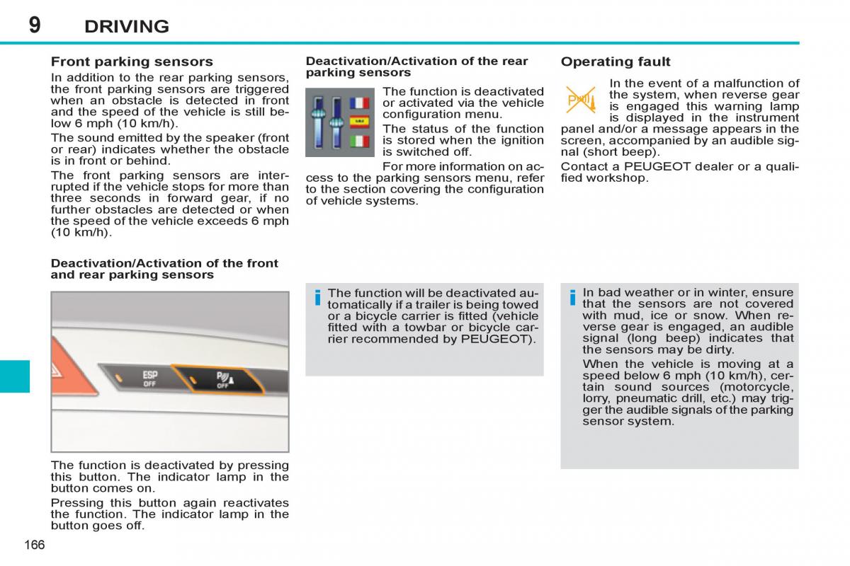 Peugeot 308 SW I 1 owners manual / page 168