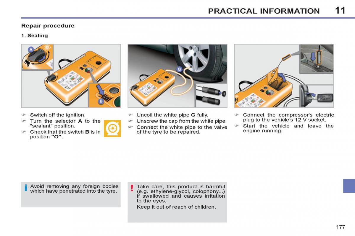 Peugeot 308 SW I 1 owners manual / page 179