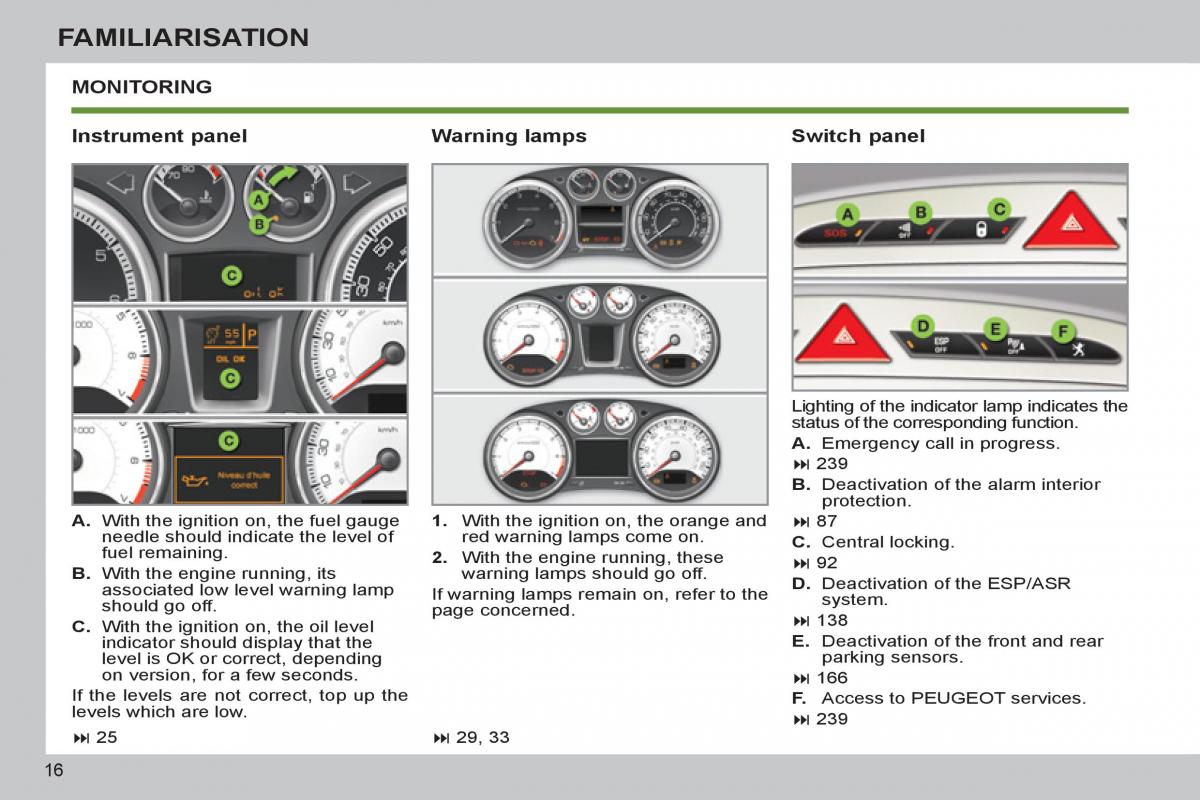 Peugeot 308 SW I 1 owners manual / page 18