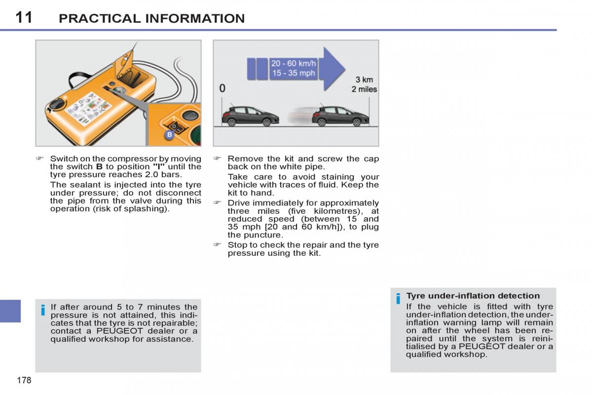 Peugeot 308 SW I 1 owners manual / page 180