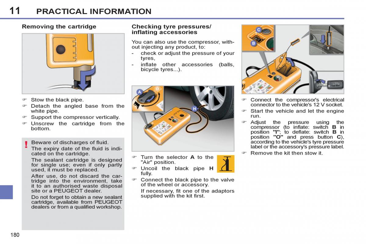 Peugeot 308 SW I 1 owners manual / page 182