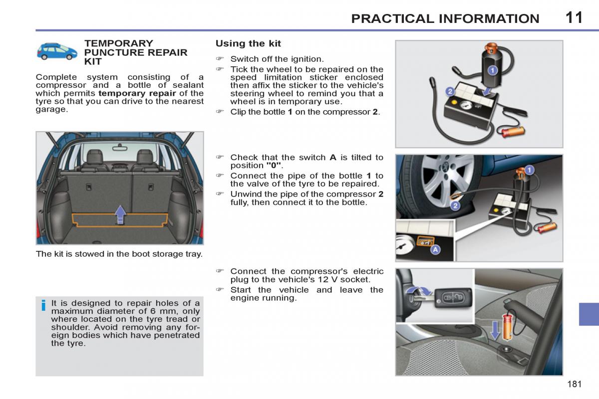 Peugeot 308 SW I 1 owners manual / page 183