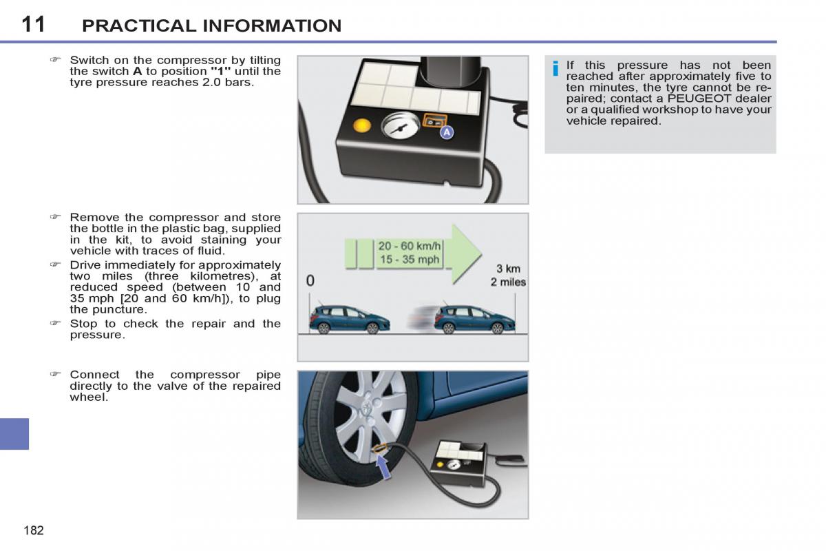 Peugeot 308 SW I 1 owners manual / page 184