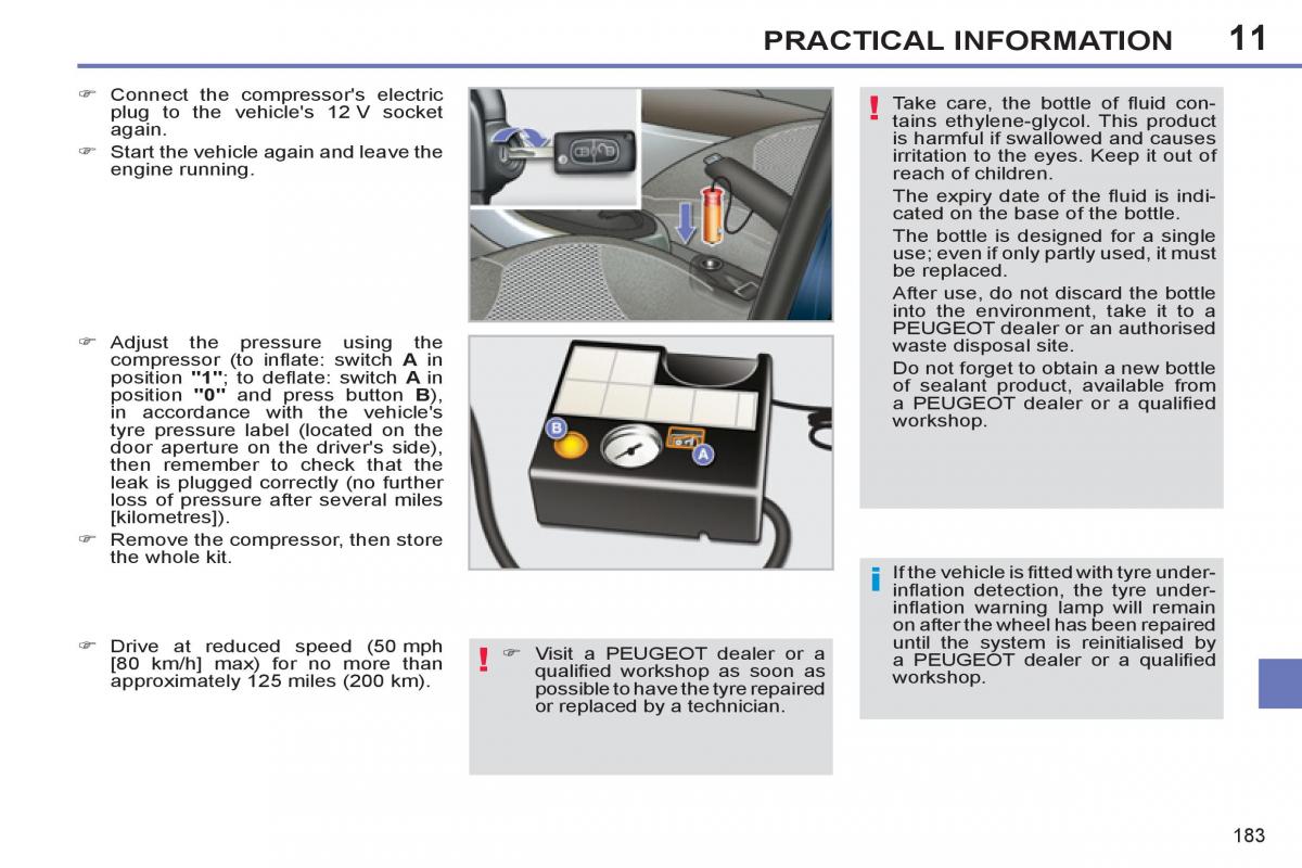 Peugeot 308 SW I 1 owners manual / page 185