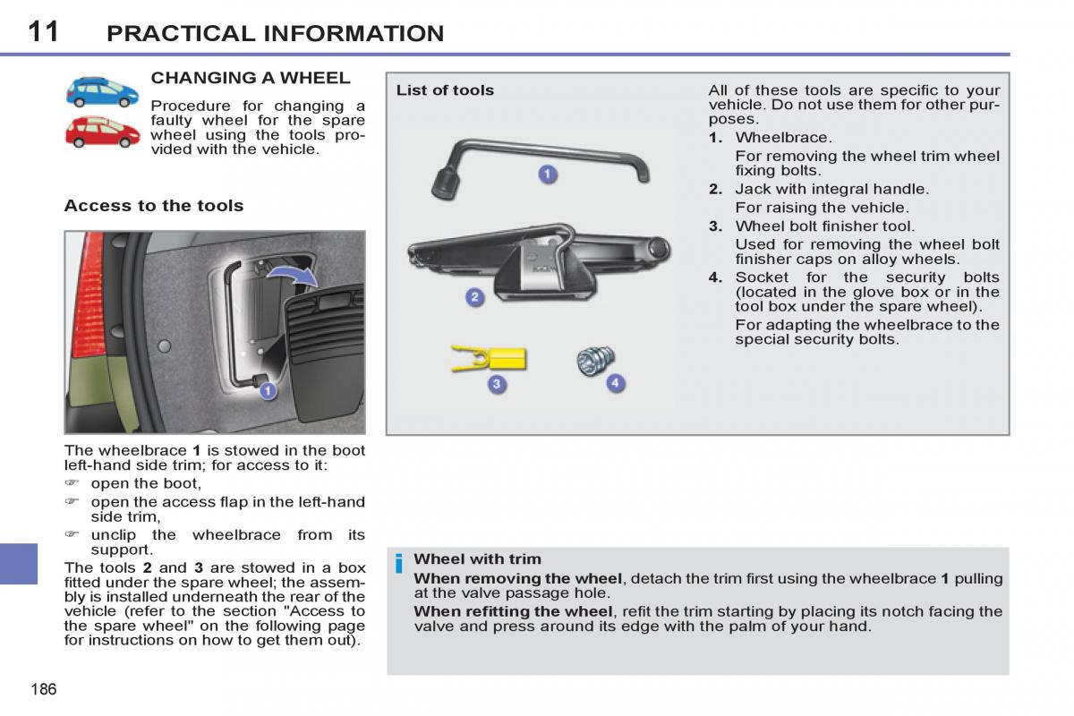 Peugeot 308 SW I 1 owners manual / page 188