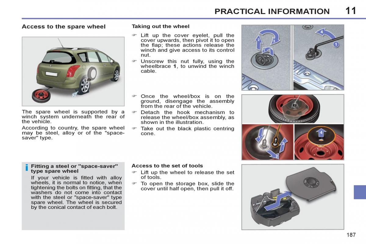 Peugeot 308 SW I 1 owners manual / page 189