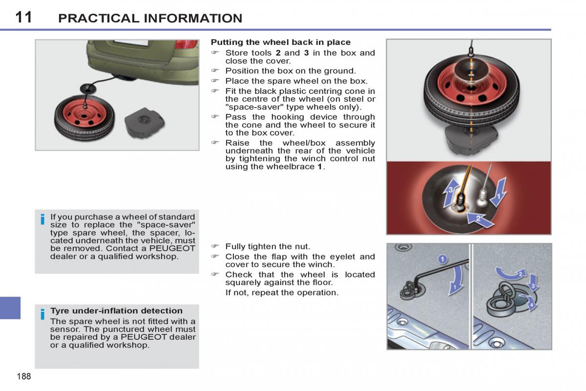 Peugeot 308 SW I 1 owners manual / page 190