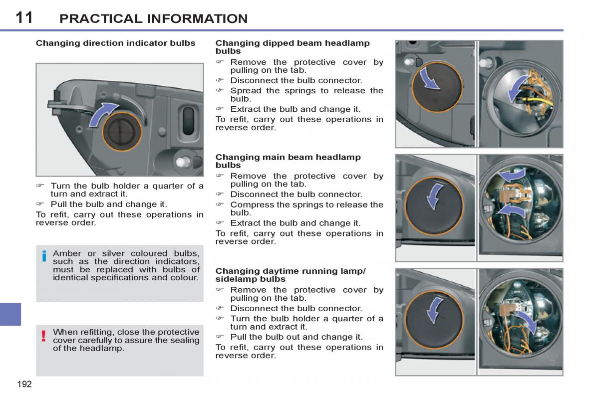 Peugeot 308 SW I 1 owners manual / page 194