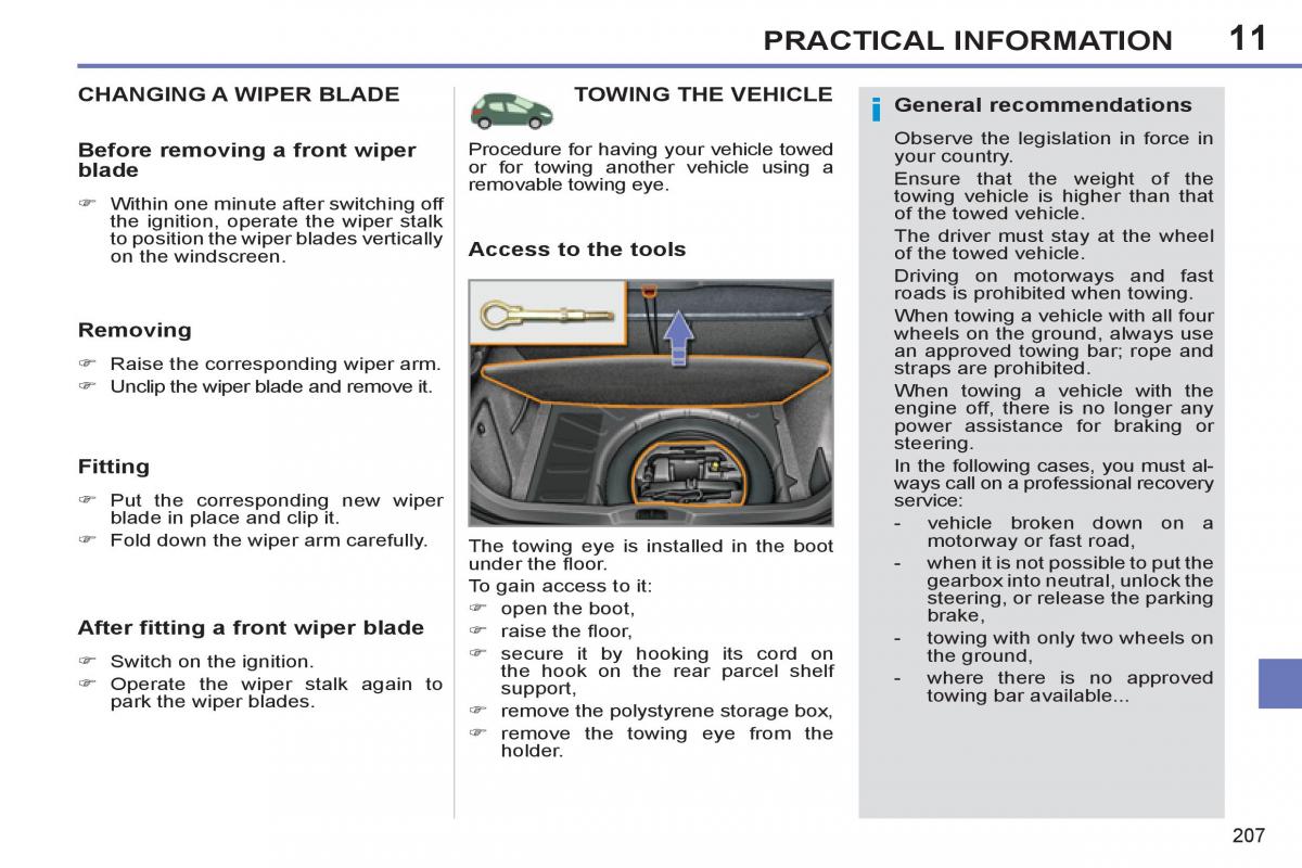 Peugeot 308 SW I 1 owners manual / page 209