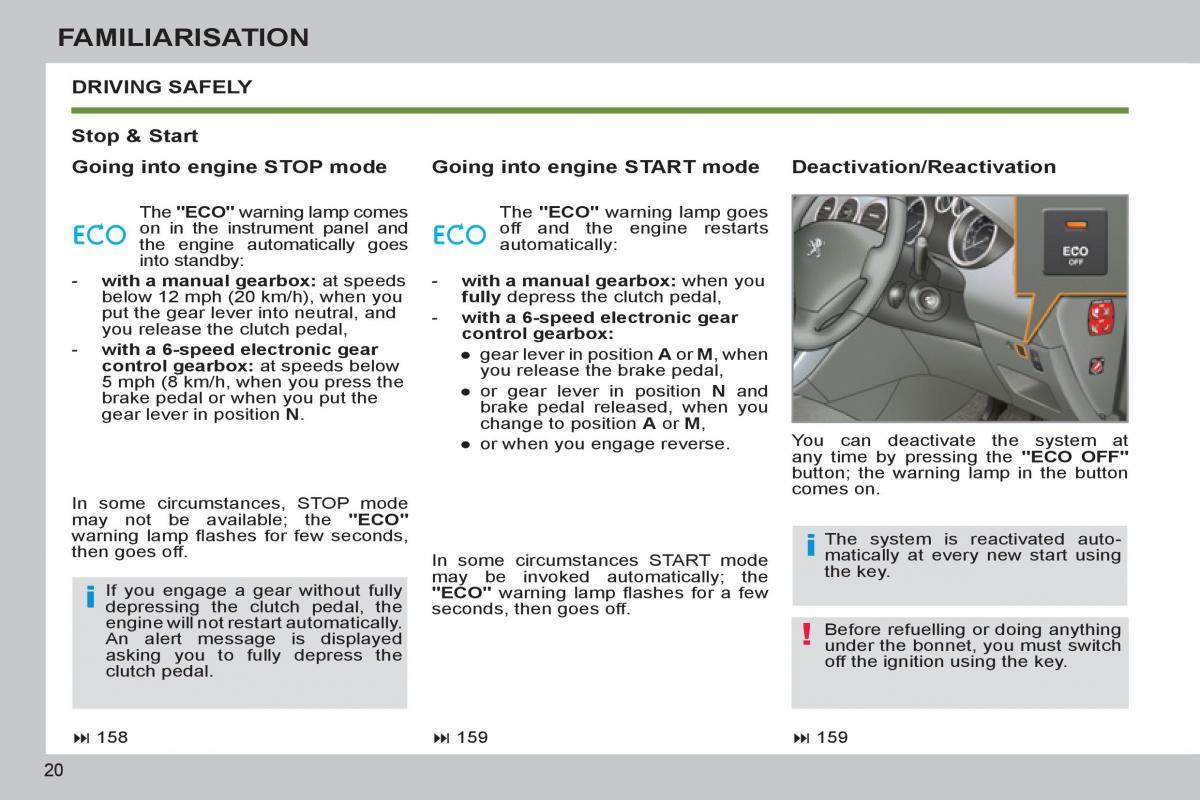 Peugeot 308 SW I 1 owners manual / page 22