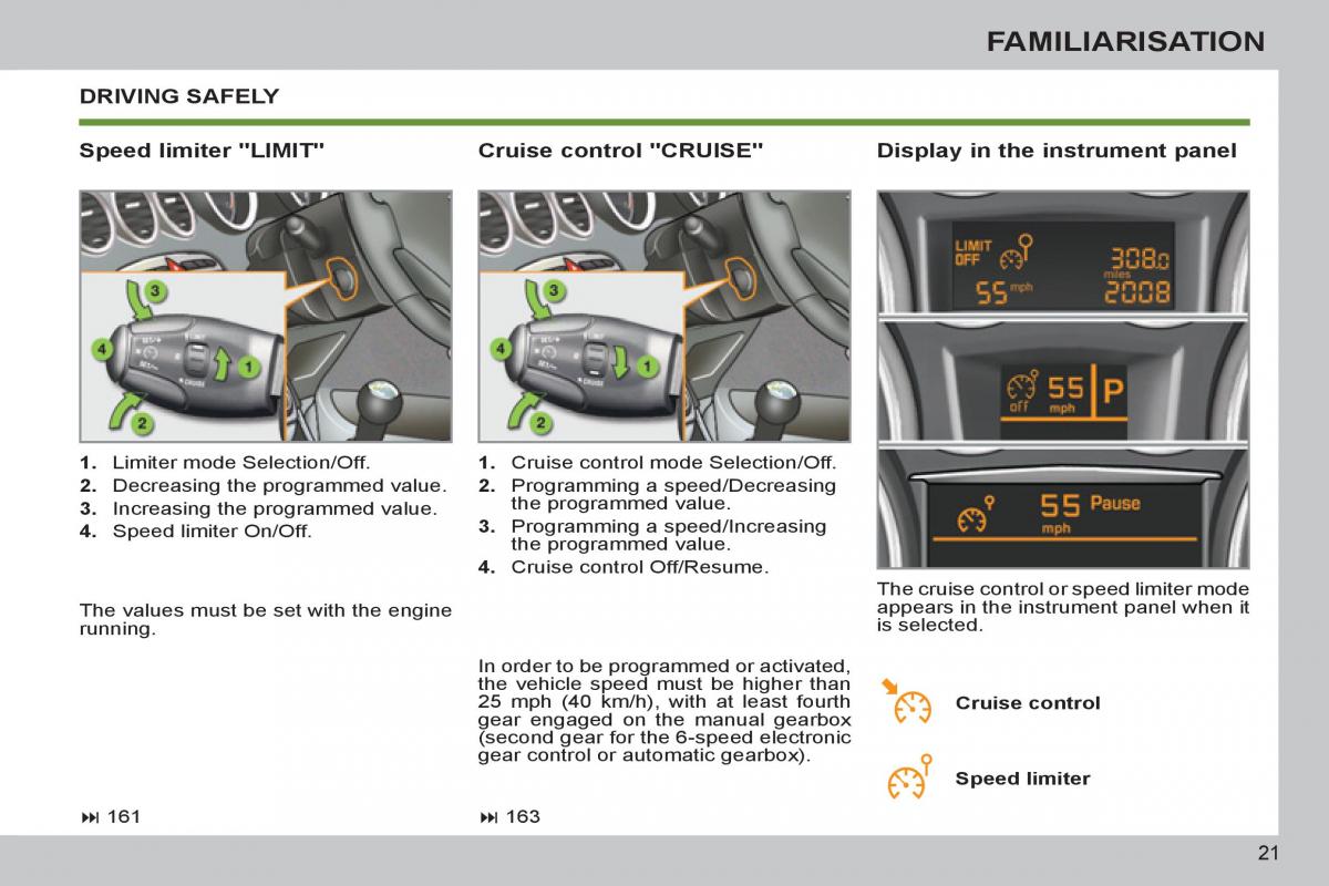 Peugeot 308 SW I 1 owners manual / page 23