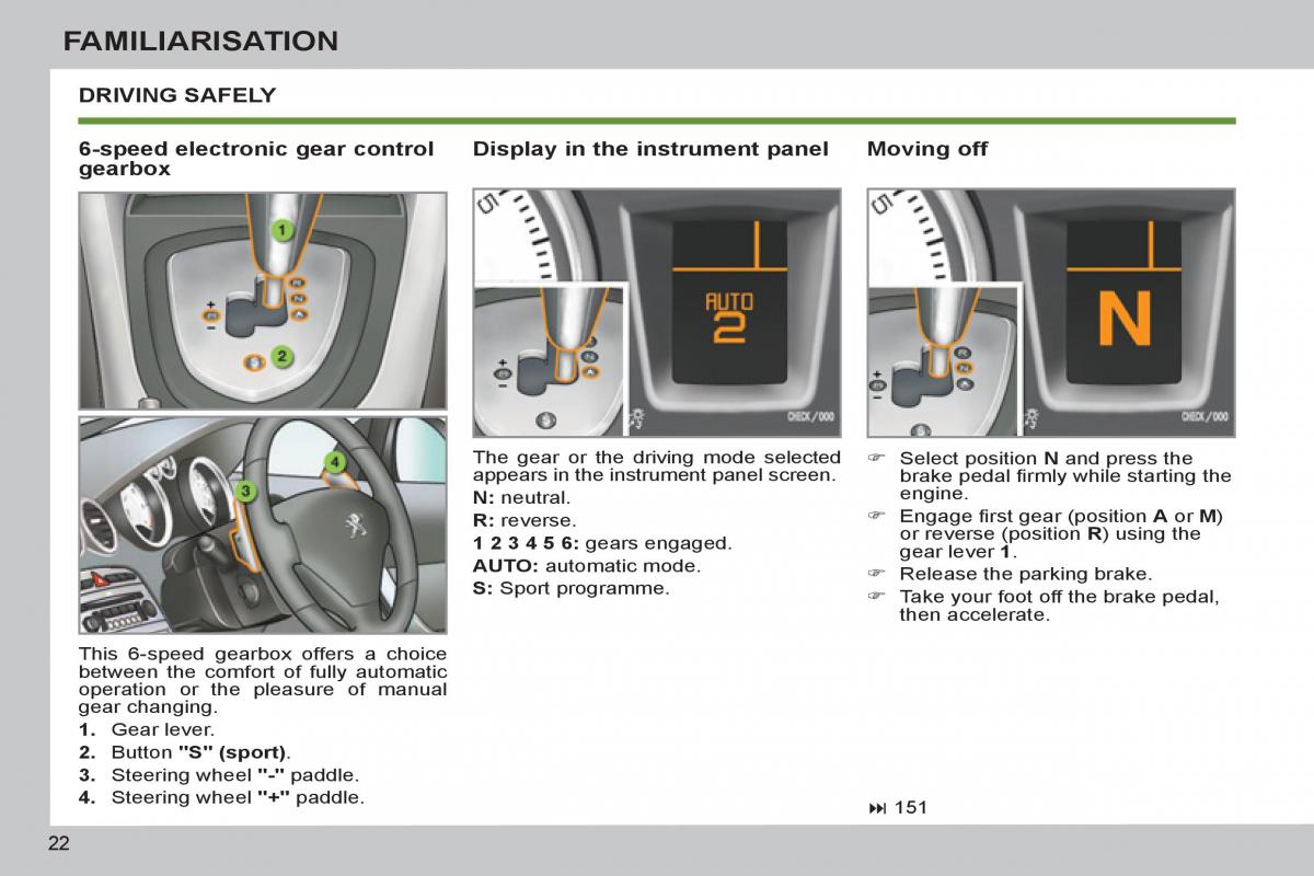 Peugeot 308 SW I 1 owners manual / page 24