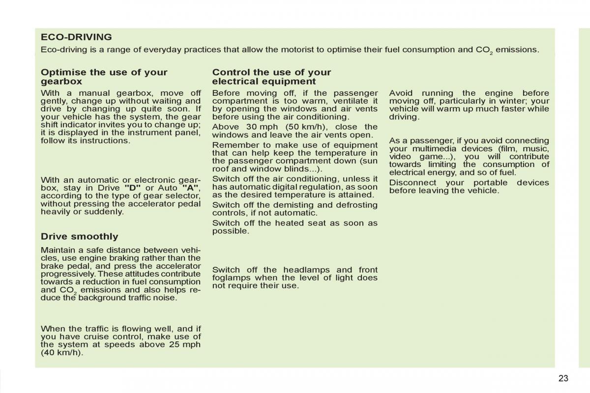 Peugeot 308 SW I 1 owners manual / page 25