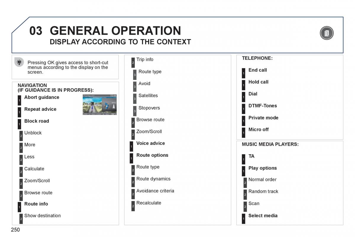 Peugeot 308 SW I 1 owners manual / page 252