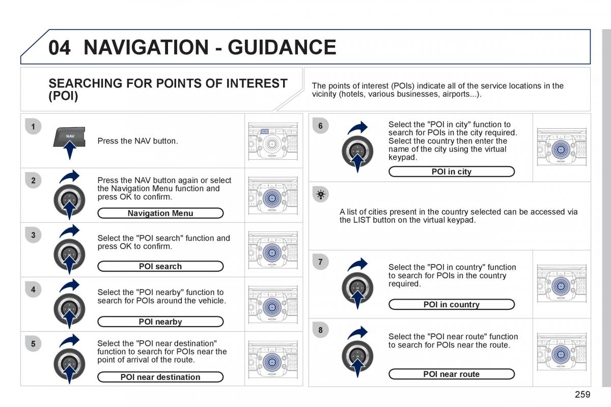 Peugeot 308 SW I 1 owners manual / page 261