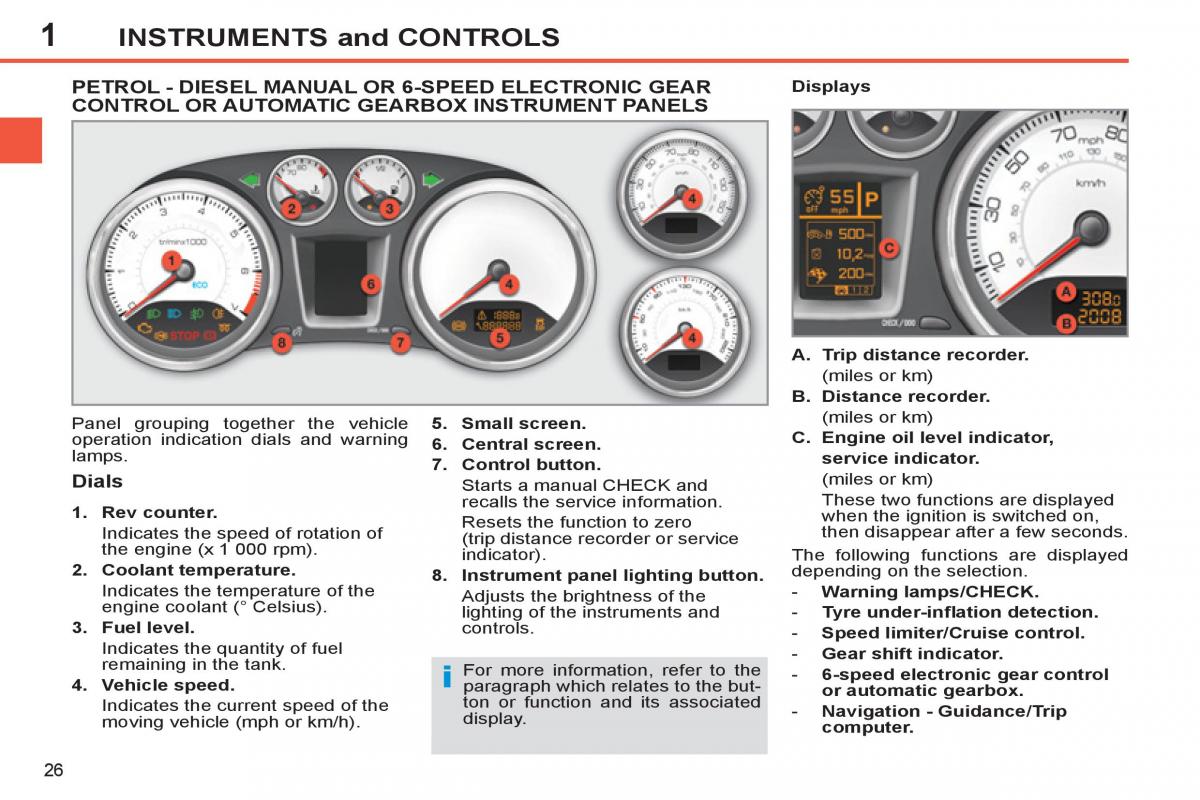 Peugeot 308 SW I 1 owners manual / page 28