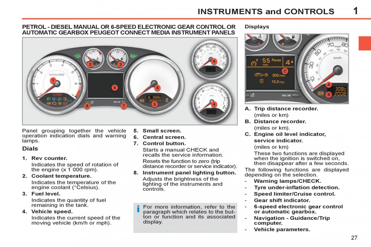 Peugeot 308 SW I 1 owners manual / page 29