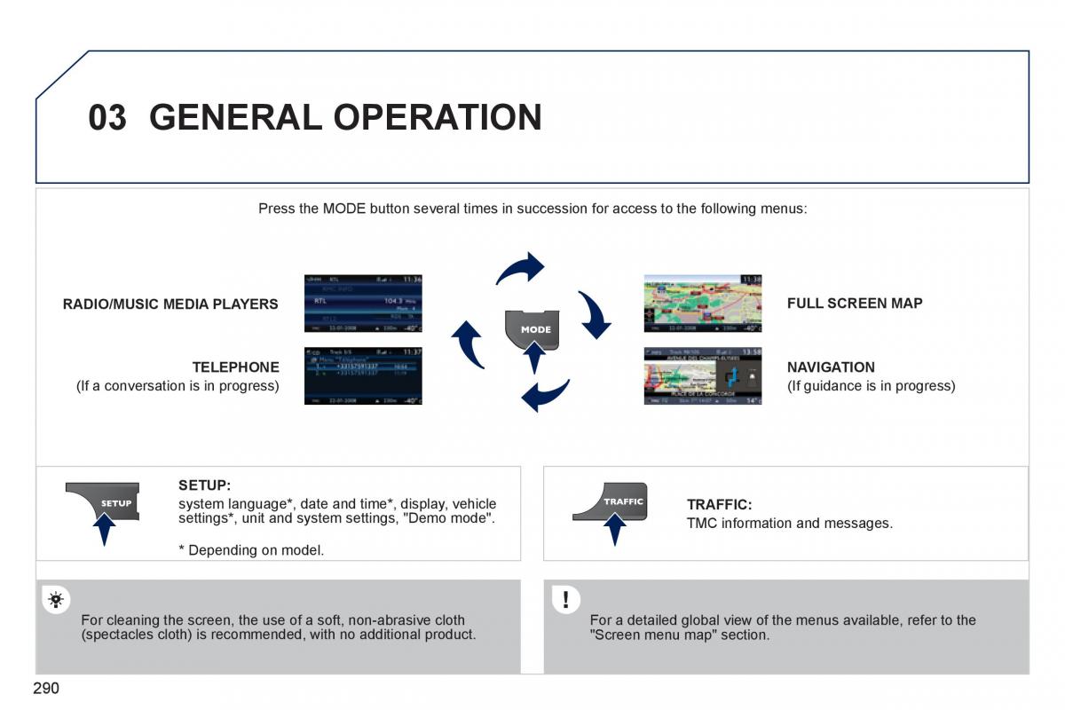 Peugeot 308 SW I 1 owners manual / page 292