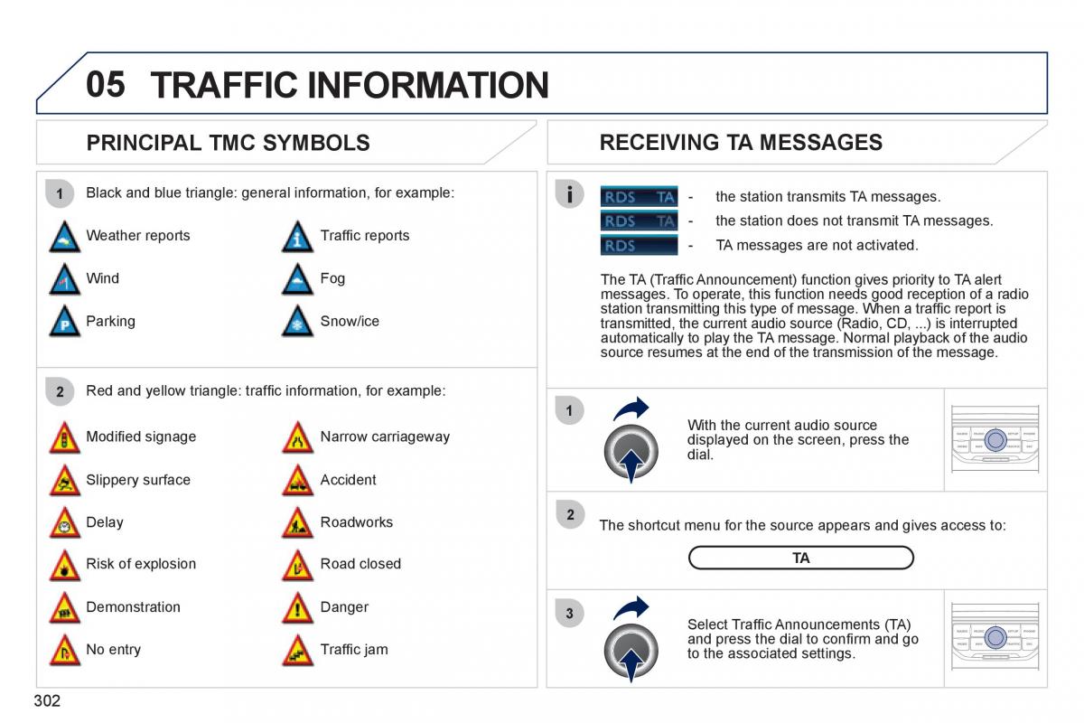 Peugeot 308 SW I 1 owners manual / page 304