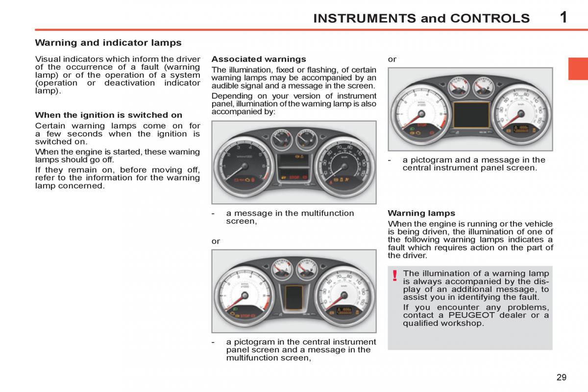 Peugeot 308 SW I 1 owners manual / page 31