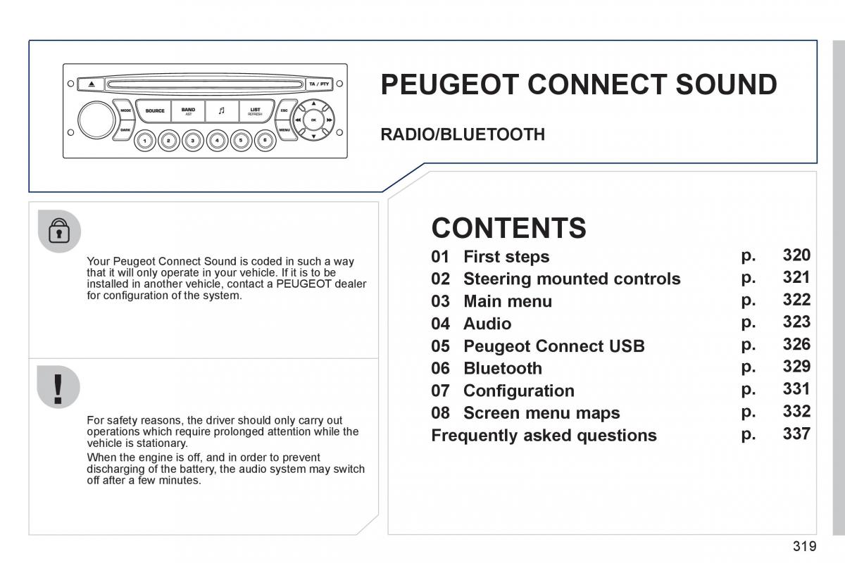 Peugeot 308 SW I 1 owners manual / page 321