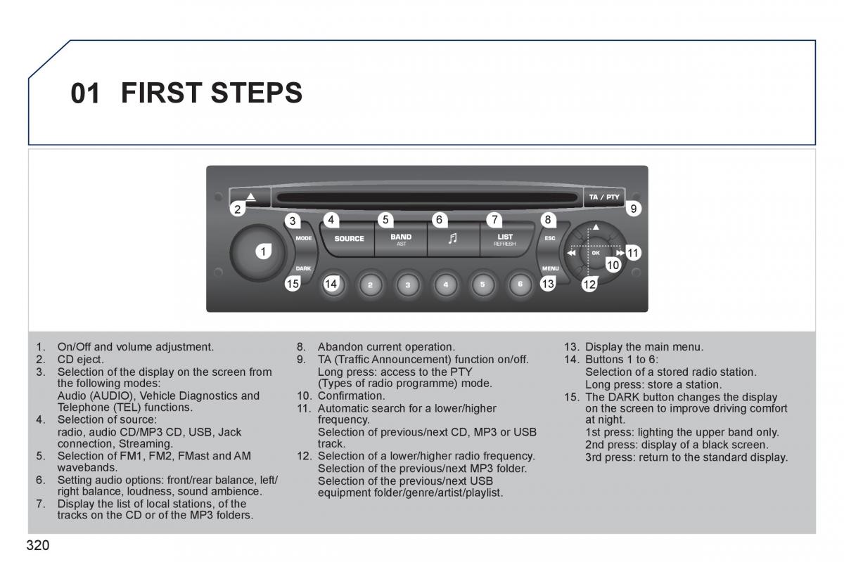 Peugeot 308 SW I 1 owners manual / page 322