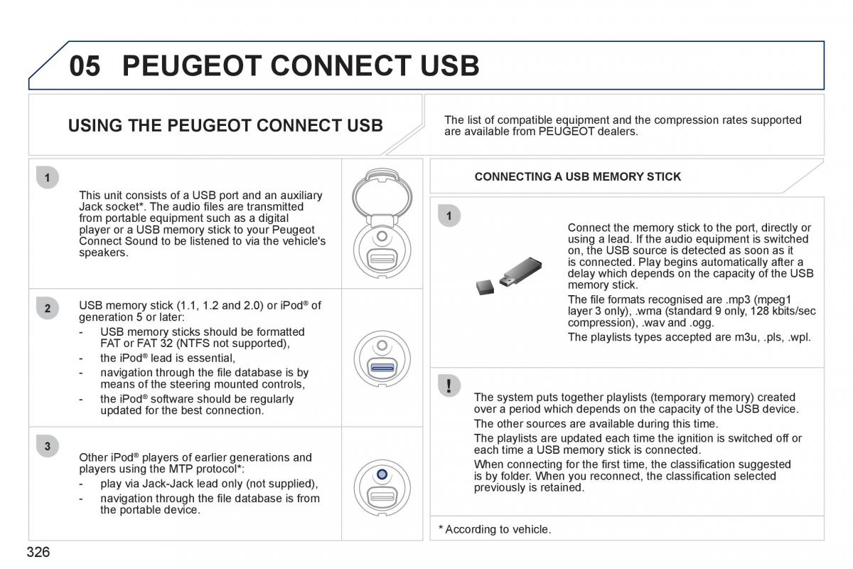 Peugeot 308 SW I 1 owners manual / page 328