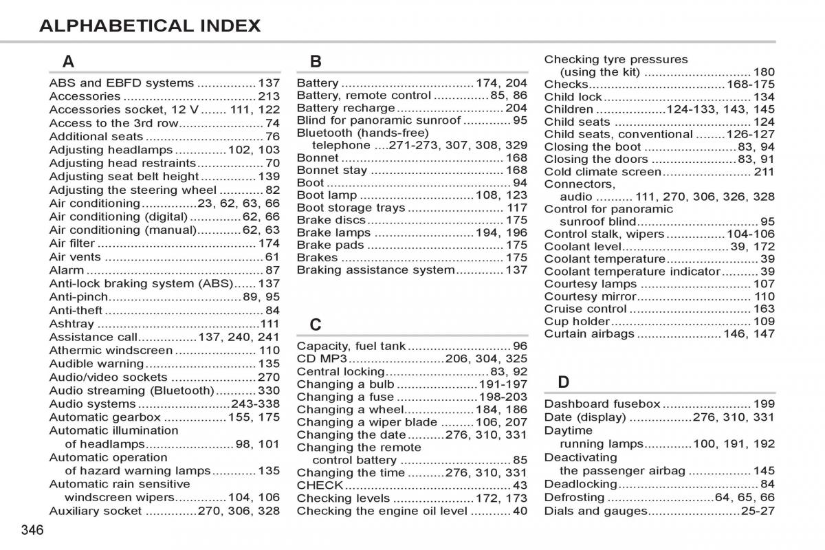 Peugeot 308 SW I 1 owners manual / page 348