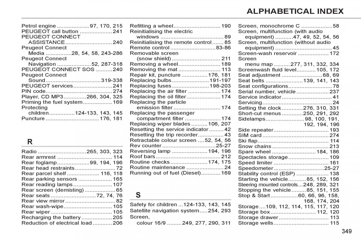 Peugeot 308 SW I 1 owners manual / page 351