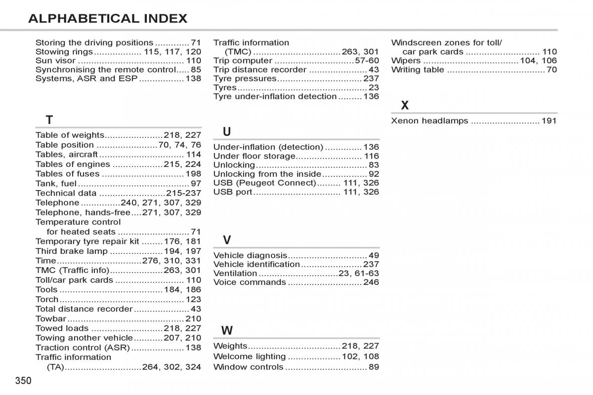 Peugeot 308 SW I 1 owners manual / page 352