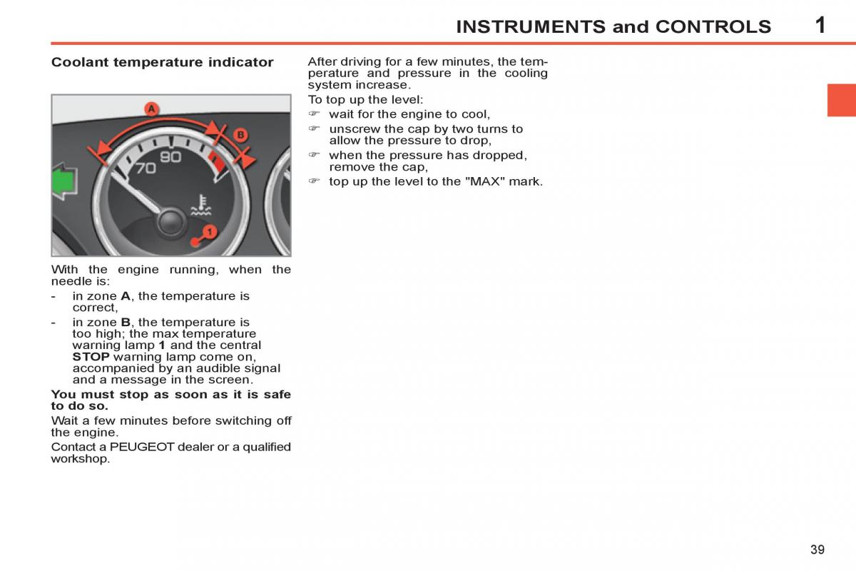 Peugeot 308 SW I 1 owners manual / page 41