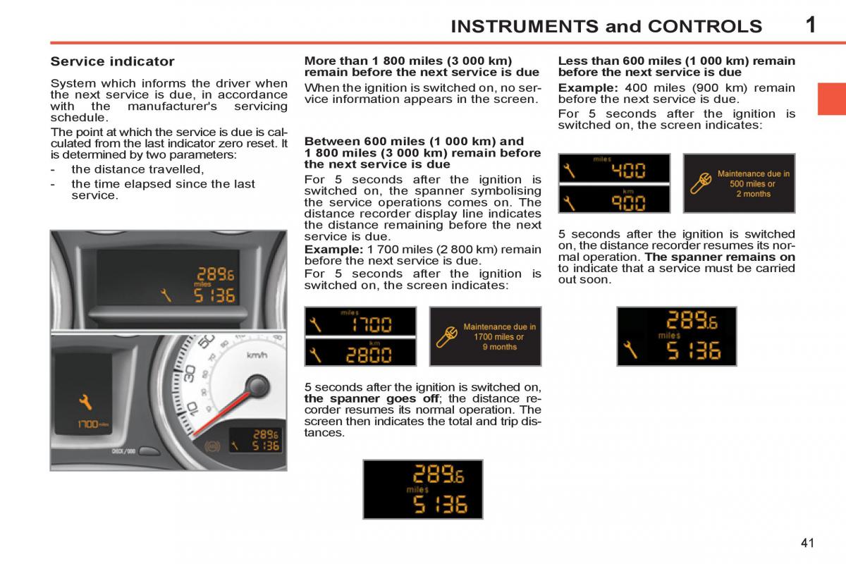 Peugeot 308 SW I 1 owners manual / page 43