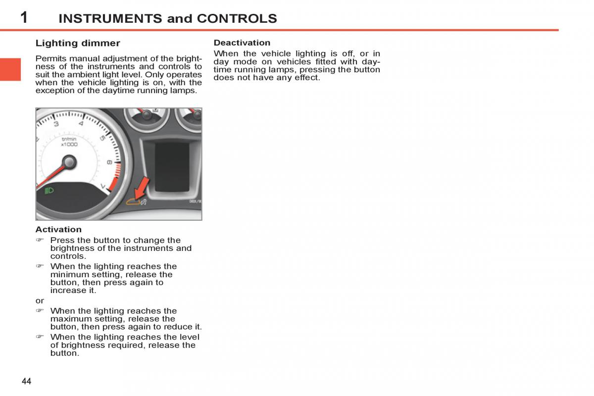 Peugeot 308 SW I 1 owners manual / page 46