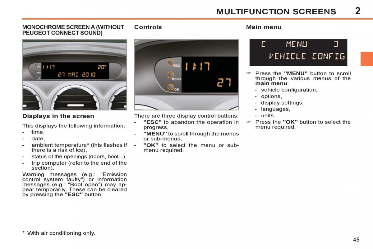 Peugeot 308 SW I 1 owners manual / page 47