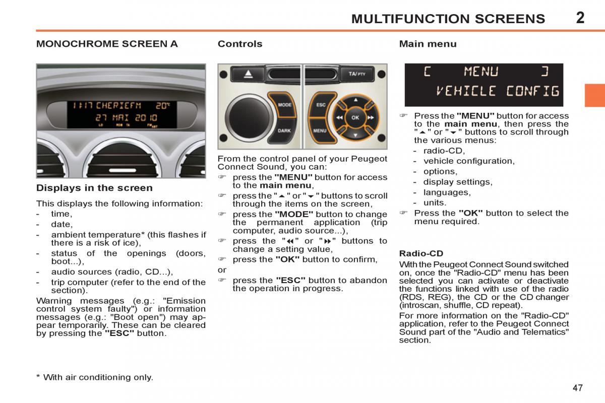 Peugeot 308 SW I 1 owners manual / page 49