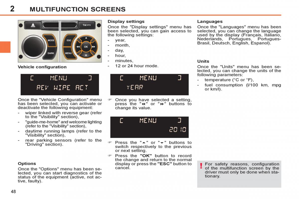 Peugeot 308 SW I 1 owners manual / page 50