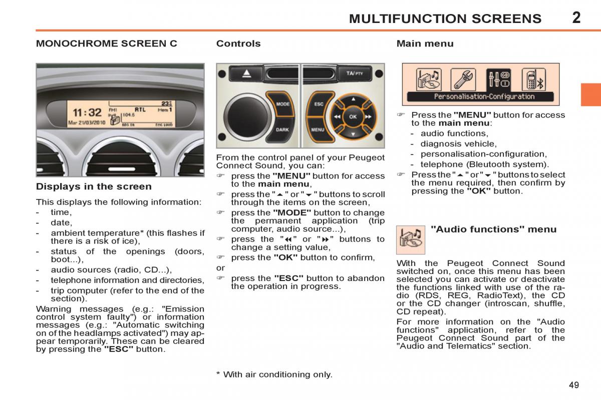 Peugeot 308 SW I 1 owners manual / page 51