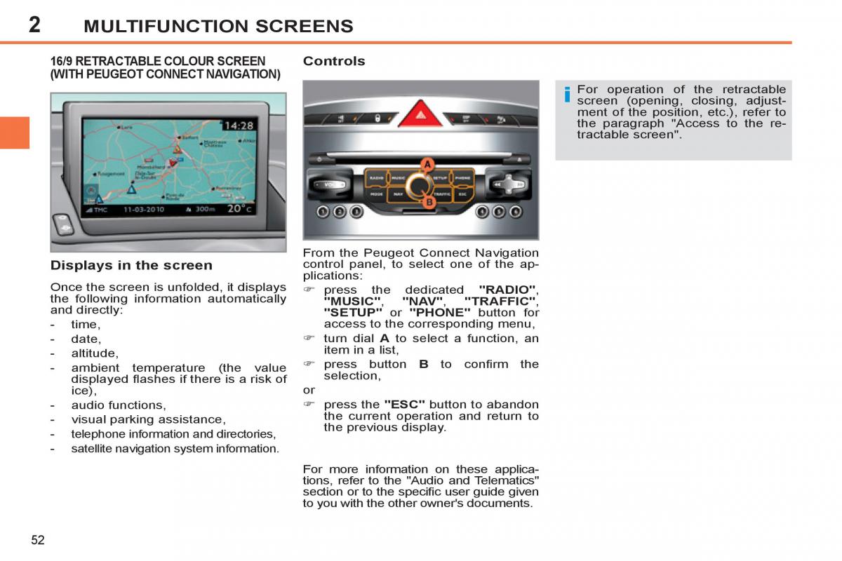 Peugeot 308 SW I 1 owners manual / page 54