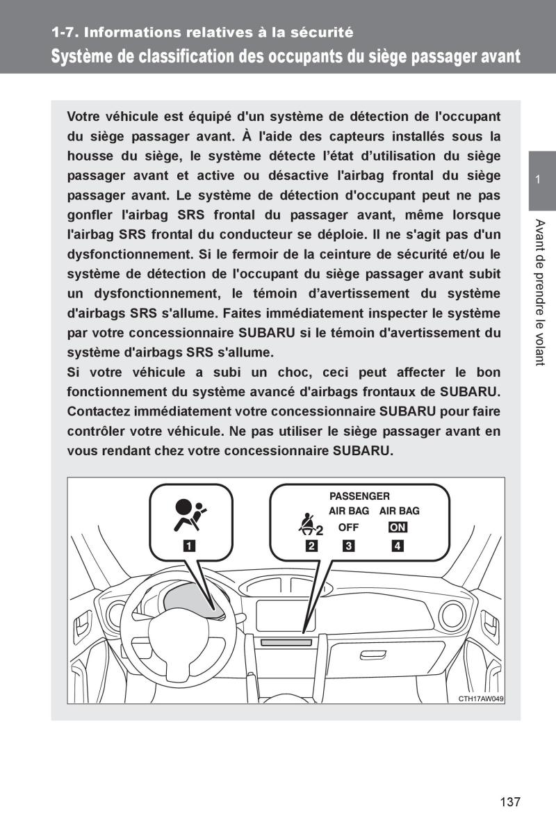 Subaru BRZ manuel du proprietaire / page 138