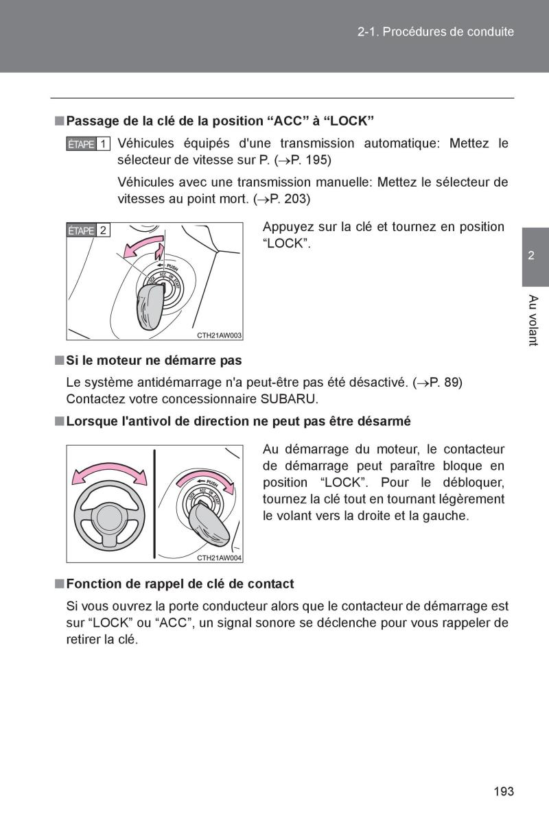 Subaru BRZ manuel du proprietaire / page 193