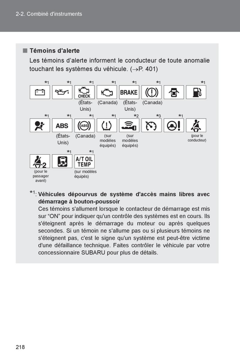 Subaru BRZ manuel du proprietaire / page 218