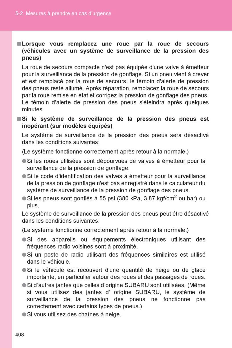 Subaru BRZ manuel du proprietaire / page 405