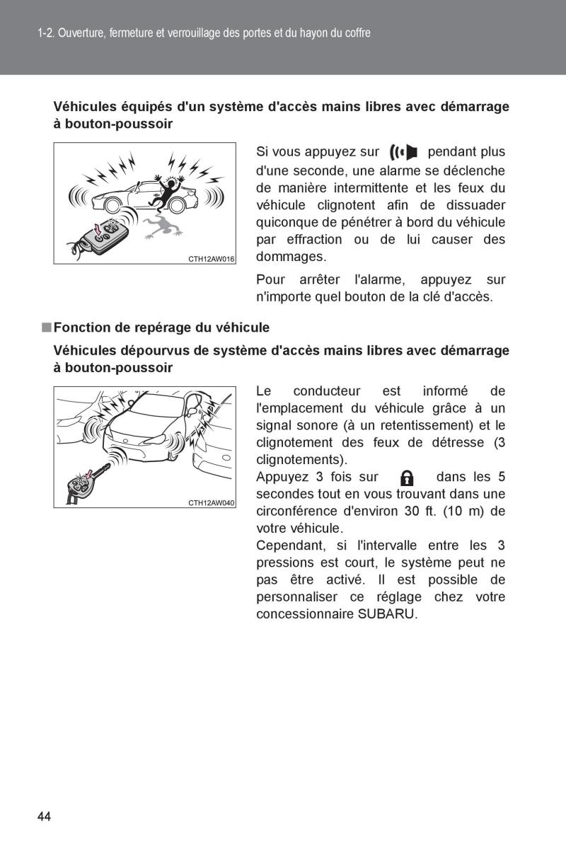 Subaru BRZ manuel du proprietaire / page 45