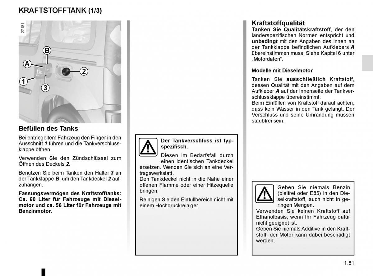 Renault Kangoo II 2 Handbuch / page 87