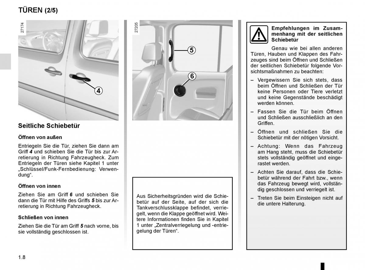 Renault Kangoo II 2 Handbuch / page 14