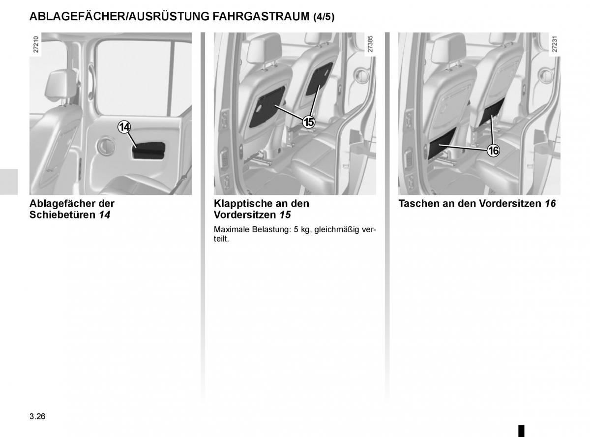 Renault Kangoo II 2 Handbuch / page 158