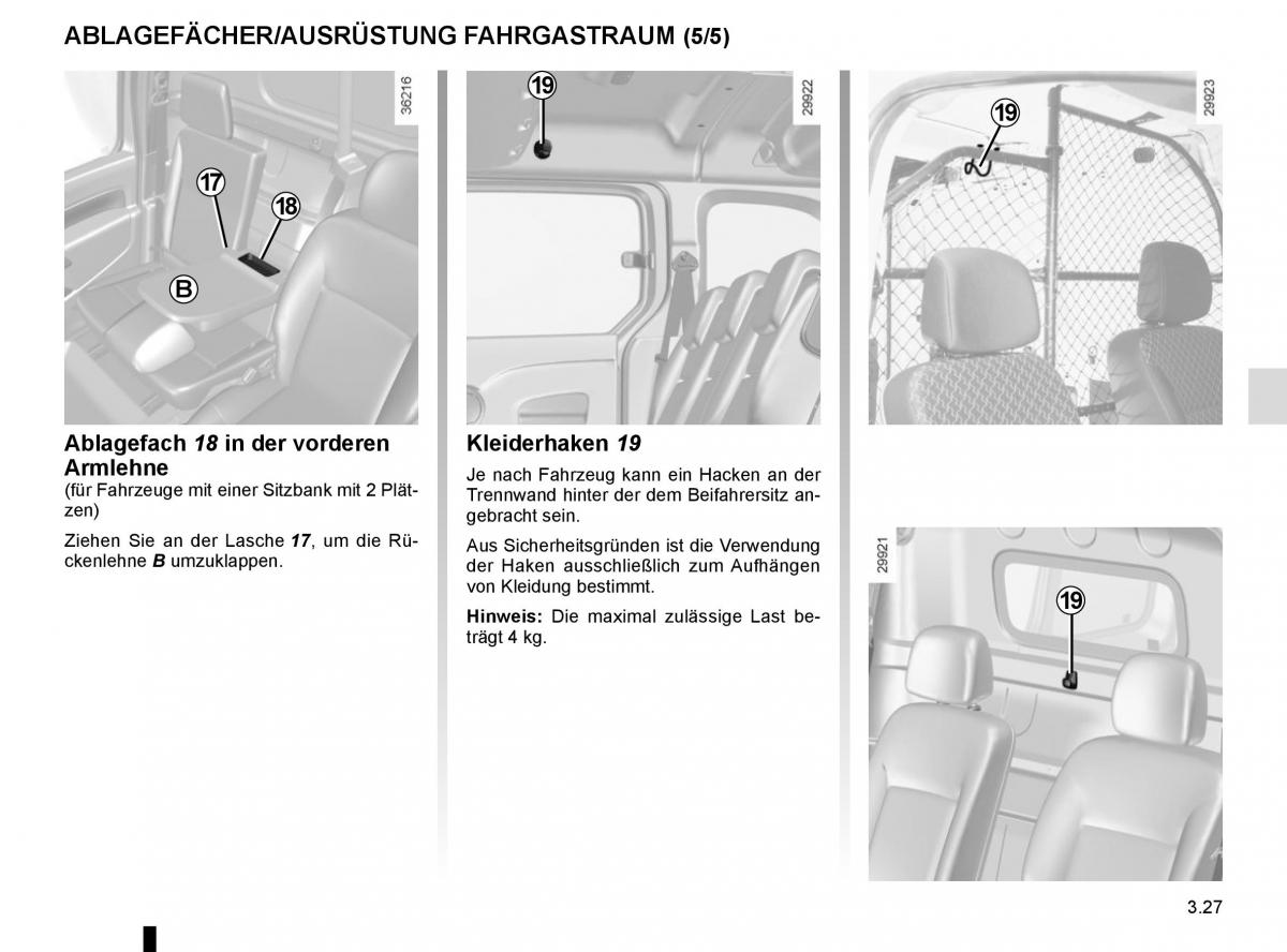 Renault Kangoo II 2 Handbuch / page 159