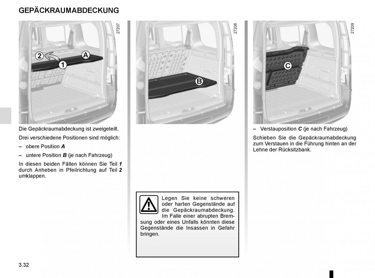 Renault Kangoo II 2 Handbuch / page 164