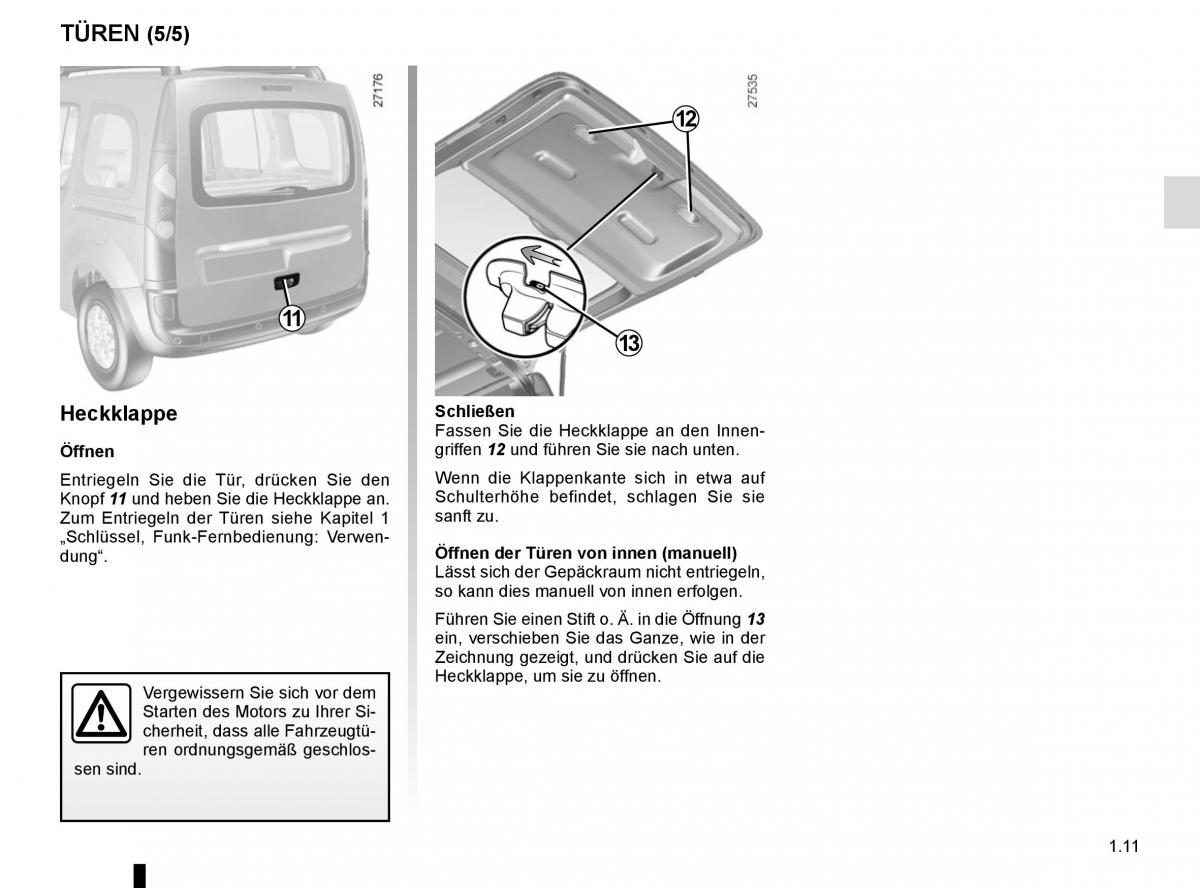 Renault Kangoo II 2 Handbuch / page 17